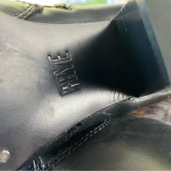 Frye Black Leather Western Ankle Booties SZ 6 - Picture 10 of 11